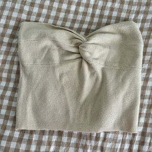 Cozy Cream Knit Tube Top